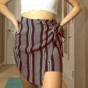 Stripe Wrap Skirt